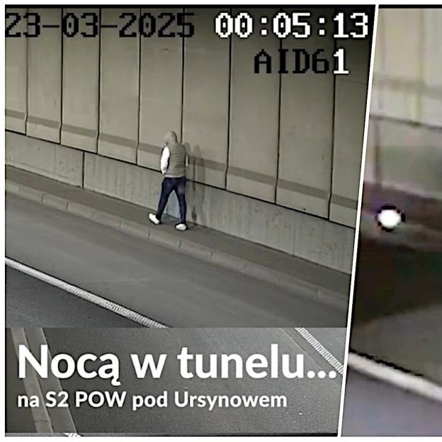 [VIDEO] Nocą w tunelu na S2 POW pod Ursynowem